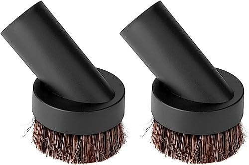 PAIKIUU 2Pcs Vacuum Cleaner Brush Round Dust Brush, 32mm Round Hose Brushes Horsehair Bristle Brush Head Dusting Brushes for Hetty Head Parts Hoover Attachments Accessories