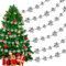 SCHYIDA Guirnalda para Árbol de Navidad de Estrellas Plateadas de 10 m Decoración para Árbol de Navidad Guirnalda Navideña para Puerta Ventana Pared