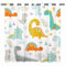 YUANZU Kinder Dinosaurier Vorhänge Dino Tiere Ösen Gardinen mit Blickdichte Thermo Vorhang Kälteschutz Blackout Curtain Kinderzimmer Schlafzimmer Verdunkelung Fenster, 2 Stück, H 245 x B 140 cm
