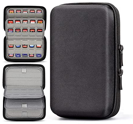 PGRTYOF 80 Switch Game Cartridge Holder Hard Shell Travel Storage Case Home Safe for PS Vita Game/SD Card