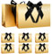 Geschenktüten Set, Gold Geschenktüten mit Schleife Geschenktüten mit Henkel Gold Geschenktüten mit Schwarz Schleife 8 Stück 30x20x10cm Geschenktüten für Weihnachten Geburtstag Hochzeit