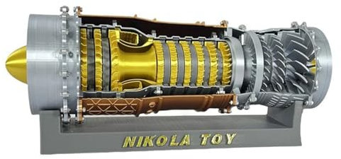 J20 Fighter Turbofan Engine Model, WS15 1/20 Turbofan Engine Model Kit, Aircraft Turbofan Engine Model Kits That Run, Mechanical Science Toys (35cm / 14in)