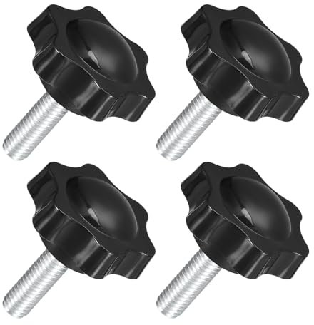 QUARKZMAN 4pz M8 x 25mm Pomelli a Stella, Manopola Serraggio a Forma Esagonale Plastica Vite Manopola Ricambio Serraggio Manuale per Sostituzione Manopola Base Ombrellone