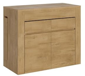 Liberoshopping Tavolo consolle allungabile a 302 cm ELIA con doppia panca in legno nobilitato (Quercia)