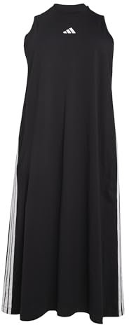 adidas Women's Robe Longue Dos Nageur 3 Bandes Essentials (Grandes Tailles), Black/White, 4X