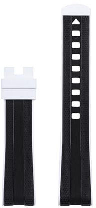 KDEGK Für Omega Seamaster 300 Universe 007 Curved End Fluorkautschuk Silikon Armband 20mm Uhr Soft Strap Herren Ersatz(Black White)