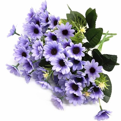 Künstliche Gänseblümchen, Seidenblumen, Margerite-Gänseblümchen, realistische Wildblumen, Sträucher für Zuhause, Garten, Fenster, DIY-Pflanzgefäß, Dekoration, Innen- und Außenbereich,