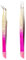 2Pcs Double Ended Stainless Steel Tweezers with Silicone Pressing Head for Eyelash Extensions and Nail Art Sticker Craft Rhinestone Stickers Jewel Gem Picker
