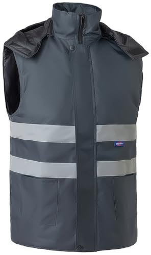 Oralidera Herren Hi Viz Bodywarmer Reflektierend Sicherheitsweste Winter Warme Arbeitsweste Funktionsweste mit Kapuze