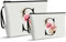 Vavabox 2-teiliges Kulturbeutel Set,Personalisierbare Kosmetiktasche, Geburtstagsgeschenk für Frauen, Weiß (S, weiß)