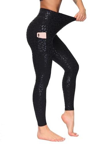 THE GYM PEOPLE Damen High Waist Sport Leggings Yoga Pants mit Taschen | Bauchkontrolle, Figurformend, Anschmiegsam, Feuchtigkeitsableitend, 4-Wege-Stretch, Weich, Yogahose für Laufen Gym Pilates