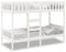 Willood Etagenbett, Kinderbett mit Rausfallschutz Leiter, Bettgestell mit Lattenrost, Bett Stockbett Holzbett Weiß 90x200 cm Massivholz Kiefer