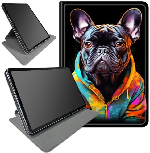 DIGTIALL Case for Fire 7 Tablet (12th Generation, 2022 Release) Colorful Dog Theme 360 Degree Rotating Stand Smart Protective Cover for Fire 7 2022 Tablet