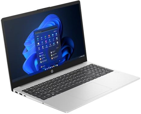 HP Laptop, 15,6 Zoll (39,6 cm) FHD IPS Display, AMD Ryzen 5 7530U, 32 GB RAM, 2000 GB SSD, AMD Radeon-Grafik, Windows 11, QWERTZ Tastatur, Silber, Fast Charge, Office 2024, Tasche & Funkmaus