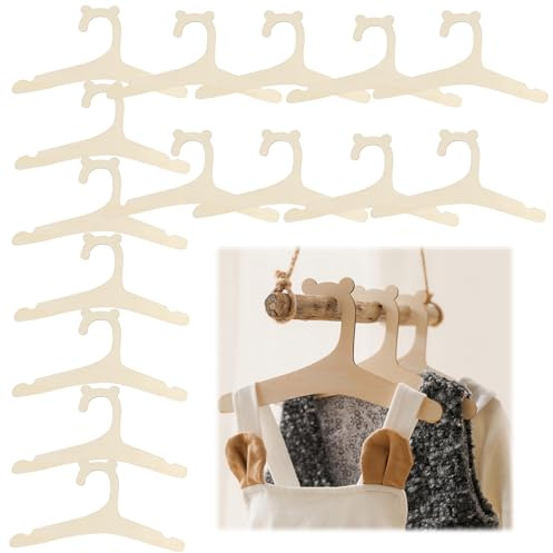 Baby Kleiderbügel Aus Holz, Baby Kleiderbügel, DIY Holzbügel Für Kinder,Kinderbügel Für Kleinkindergarderobe, rutschfeste Kinderbügel Aus Holz Für Kleider, Kleider, Mäntel (15)