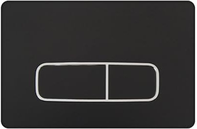 Mendorio WC Drückerplatte, kompatibel mit Geberit Sigma01&20&30, UP300&UP320 Serien Betätigungsplatten, Plattengröße 243 × 164 mm, ausgestattet mit Spülhebel-Set&Einbaurahmen(Schwarzer Silberring)