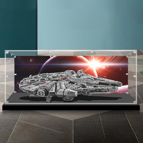 Figures Display Box for LE-GO for 75192 Millenniium Falcon Acrylic Dustproof Transparent Custom Display Case Storage Box (No Model) (background A)