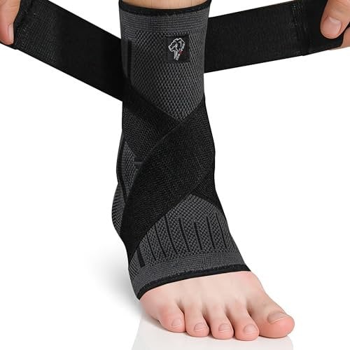 NEO X-PRO Sprunggelenkbandage - Einstellbares Fußbandage - Flexible knöchelbandage - Ultradünn Fußgelenkbandage - Komfortabel - Rechte und Linke Fußgelenk - Damen und Herren (Schwarz, XL)