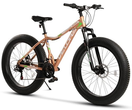 i@HOME Mars Fatbike, Mountainbike mit Scheibenbremsen, 26 Zoll Breitreifen, Aluminiumrahmen in Rosegold