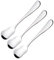 GLEAVI 3 Piezas Cuchara de azúcar espesada cuchara de postre cucharada de helado cubiertos creativos Cuchara de acero inoxidable Plata
