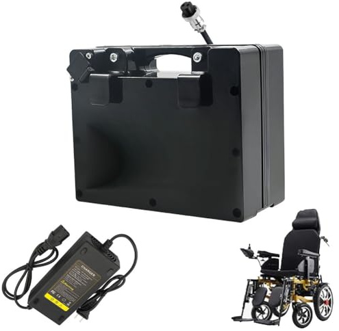 HJGHY Lithium Batterie 24V 10Ah 20Ah 30Ah 40Ah 50Ah Ersatzakku 24V Elektrorollstuhl Akkus für 0-1200W E-Rollstuhl Motor mit GX20 Stecker,24v10ah