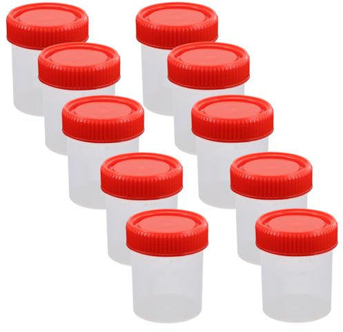 Luxshiny Lot De 10 Gobelets De Collecte D'Urine Avec Couvercle À Vis Étanche Récipients À Échantillons Gradués En Plastique Pour Tests Médicaux Analyses Et Prélèvement D'Échantillons