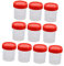 Luxshiny 10 pièces Gobelets Plastique Étanches pour Échantillons Urine Contenants de Collecte avec Couvercles pour Tests