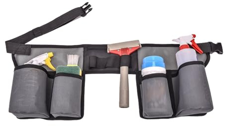 Cleaning Case Tool Belt - Heavy Duty Waist Cleaning, Equipment Holder | Portable Gardening Belt with Bottle Compartment, Spray Cleaning Organizer