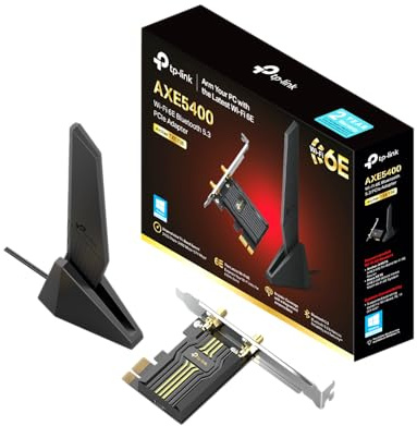 TP-Link WiFi 6E Intel AX210 PCIe WiFi Card for Desktop PC (Archer TXE73E), Up to 5.4 Gbps Tri-Band Wireless Card | 6 GHz | Low-Latency | Bluetooth 5.3 | Low-Profile Single Antenna | OFDMA, MU-MIMO