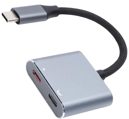 Jectse Type C to Glasses and Charging Adapter, Dual Port USB C Hub with 4K 60Hz HD Transmission and 100W PD Fast Charging, Compatible for AR Glasses XREAL Air 2 Pro RayNeo