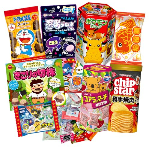 boxtasy Japanische Süßigkeiten Box Snacks Candy Chips Geschenkset 25 Teile | Probierset mit 25 Teilen: Bonbons, Candy, Chips und süß-salzige Snacks, japanische Originalware, ideal als Geschenk