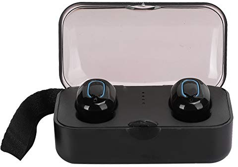 Alomejor TI8S Kabellose Bluetooth-Kopfhörer, Ergonomisches Design mit Ladebox für Sport und Outdoor-Aktivitäten, Schwarz, Tragbar, 2 Einheiten (Black)