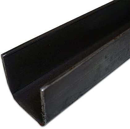 B&T Metall Profilé en U en acier 25 x 25 x 1,5 mm isocèle - Longueur de 500 mm +0/-3 mm S235 (1.0038 ST37) - Profilé de bordure en acier brut non traité