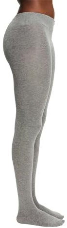 ESPRIT Cotton Feeling W Ti opaques unis 1 paire, Collants Femme, Gris Light Grey Melange 3390, 38-40