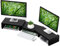 Tavr nero 3 ripiano Dual monitor stand riser con lunghezza e angolo regolabile, multifunzionale organizzatore da scrivania computer tavolo riser supporto TV CM1009