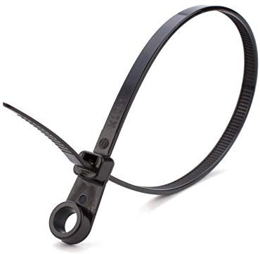 UKCable-Ties Screw Mounted Cable Ties 4.8mm x 200mm Black Car Chassis Body Zip Tie Fixing - Pack of 50