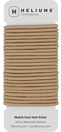Cyndibands Hair Bands - Sandy Medium Blonde - 4mm x 4.5cm Elastic Hair Bobbles - Non-Snag Fabric Hair Ties – Match Your Hair Color Ponytail Holders - 24-Pack