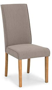 Julian Bowen 2er-Set Esszimmerstühle „Seville“, Taupe/Eiche, Höhe: 103, Breite: 41, Tiefe: 66 cm