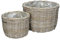 Grafelstein 2tlg. Pflanzkorb Country aus Rattan grau beige Pflanzschale Kooboo Landhaus G+K