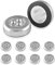IPOW Luz LED adhesiva, Luz Nocturna con Pulsador, Iluminación LED para Armario, Luz LED Inalámbrica, Luz Nocturna a Pilas, Lámpara Nocturna sin Cable, Luz Blanca Fría (10PCS)