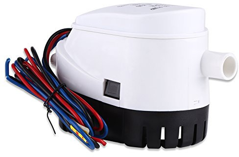 Pompe à Eau automatique, Pompe de Cale Pompe à Eau Submersible en Plastique Pompe à Eau électrique 12V pour Bateau Bassin Piscine, Blanc et Noir, 750 Gallons…