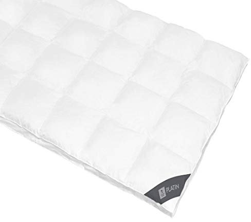 Spessarttraum Bettdecke Platin, 200x200cm, Gänsedaunenbettdecke, Winterdecke extrawarm, 100% Gänsedaunen, Made in Germany, Oekotex, Nomite, Allergiker geeignet