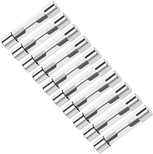 sourcing map 1 Satz Tuschekasten Glassicherungen 6x32mm 0.5A 1A 2A 3A 5A 8A 10A 15A 20A 30A 250V schnell Abschmelz Gleichstrom 32V 10A 10Stk