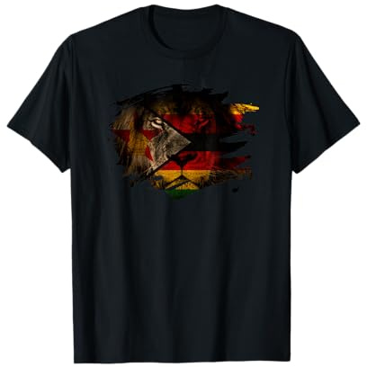 Zimbabwe Flag and Lion - Zimbabwean Pride T-Shirt