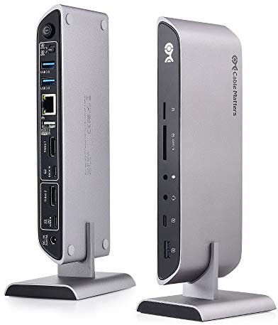Cable Matters Dual Monitor USB C Dock (Docking Station) for MacBook Pro with Dual 4K HDMI and 80W Laptop Charging (USB-C and Thunderbolt 3 Port Compatible)