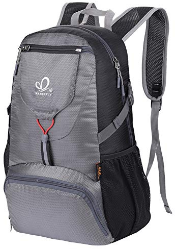WATERFLY Ultraleicht Faltbarer Rucksack 20L: Klein Wanderrucksack | Herren, Damen, Leicht, Trekkingrucksack, Outdoor, Sportlicher Backpack, Travel Daypack, Wandern, Reisen, Tagesrucksack