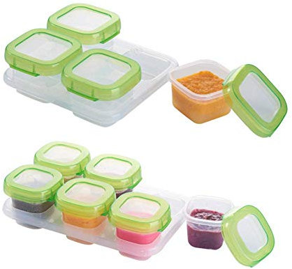 4 Pots Boîte Conservation Alimentaire Bébé, Boite Congélation Repasbébé Pot Conservation, Mini Cubes Transparent Réutilisables Avec Couvercles-120 l