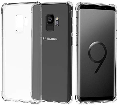 Migeec Hülle für Samsung Galaxy S9, Transparent Handyhülle mit 4-Ecken Stoßdämpfung, Nicht Vergilbende Stoßfest Stoßfänger Clear Case Schutzhülle