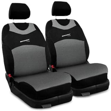 Saferide 2er Set Autositzbezüge PKW universal | Auto Sitzbezüge Polyester Silber für Airbag geeignet | für Vordersitze | 1+1 Autositze vorne