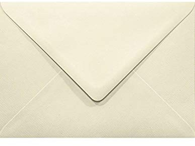 Netuno 500 Kuverts Ecru gerippt DIN B6 12,5x17,5 cm festlich und hochwertig | 120g Aster Laid Ivory · feine und stilvolle cremefarbene Briefumschläge Strukturpapier für Hochzeit Einladungen